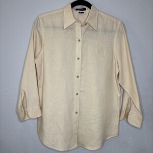 Chaps By Ralph Lauren Linen Blouse - Size Small